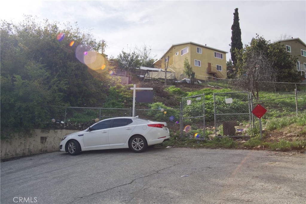 a car parked in front of a house