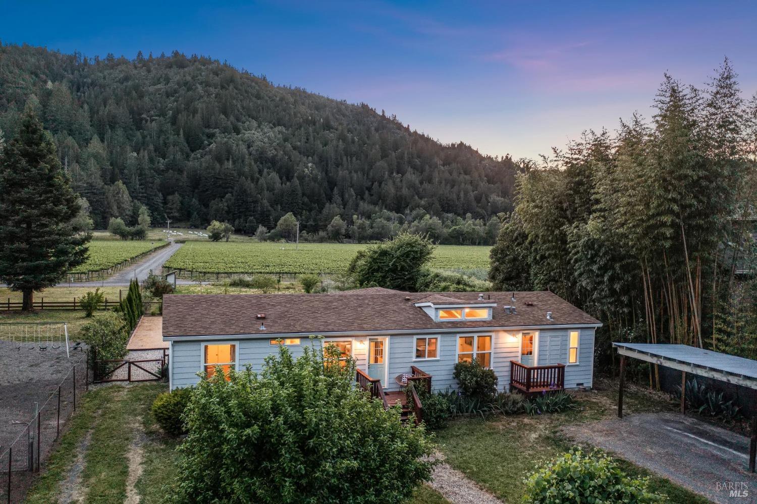 an aerial view of a house