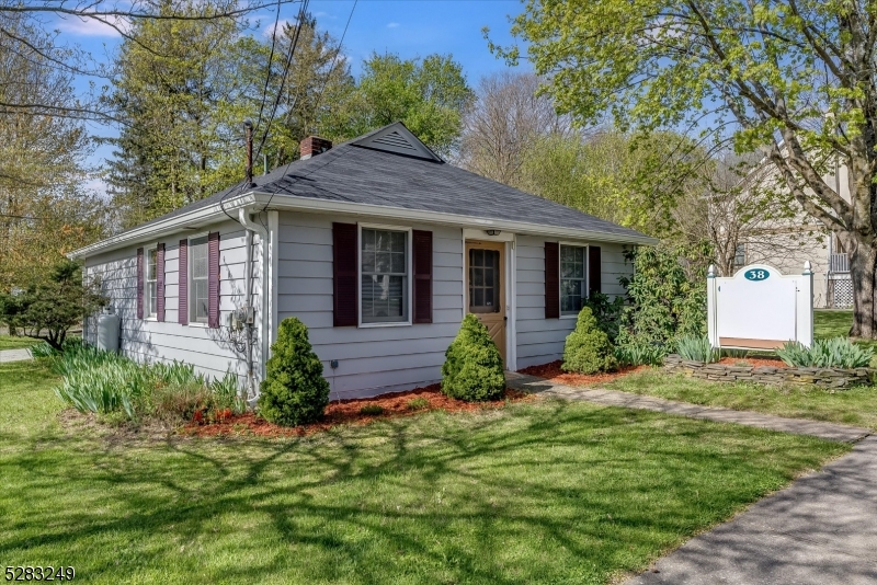 a view of a house with a yard and plants