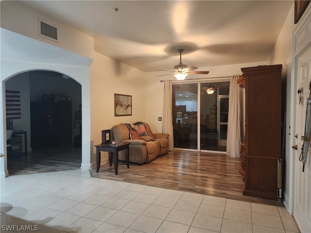 a living room with furniture