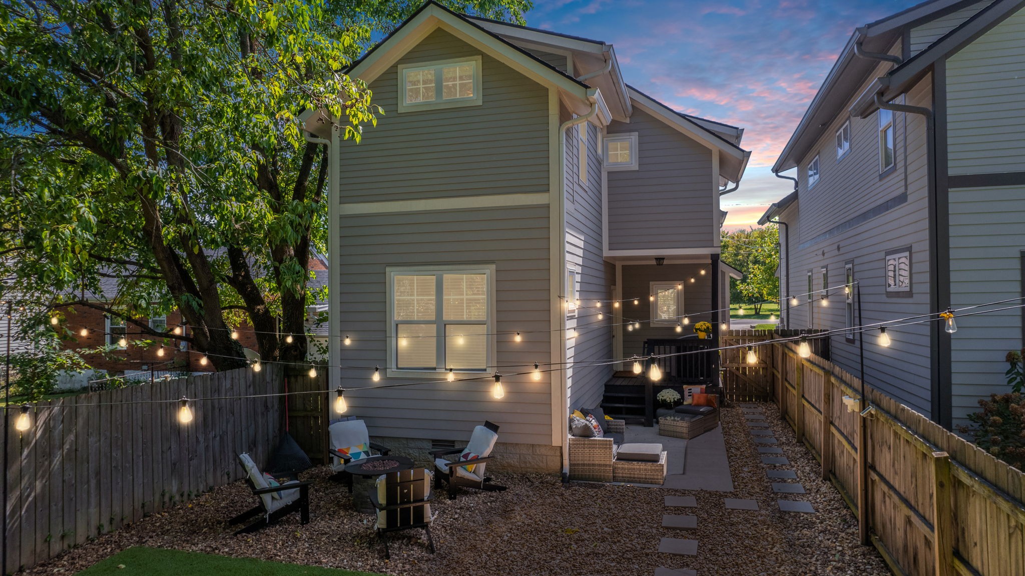 a view of a house with a patio