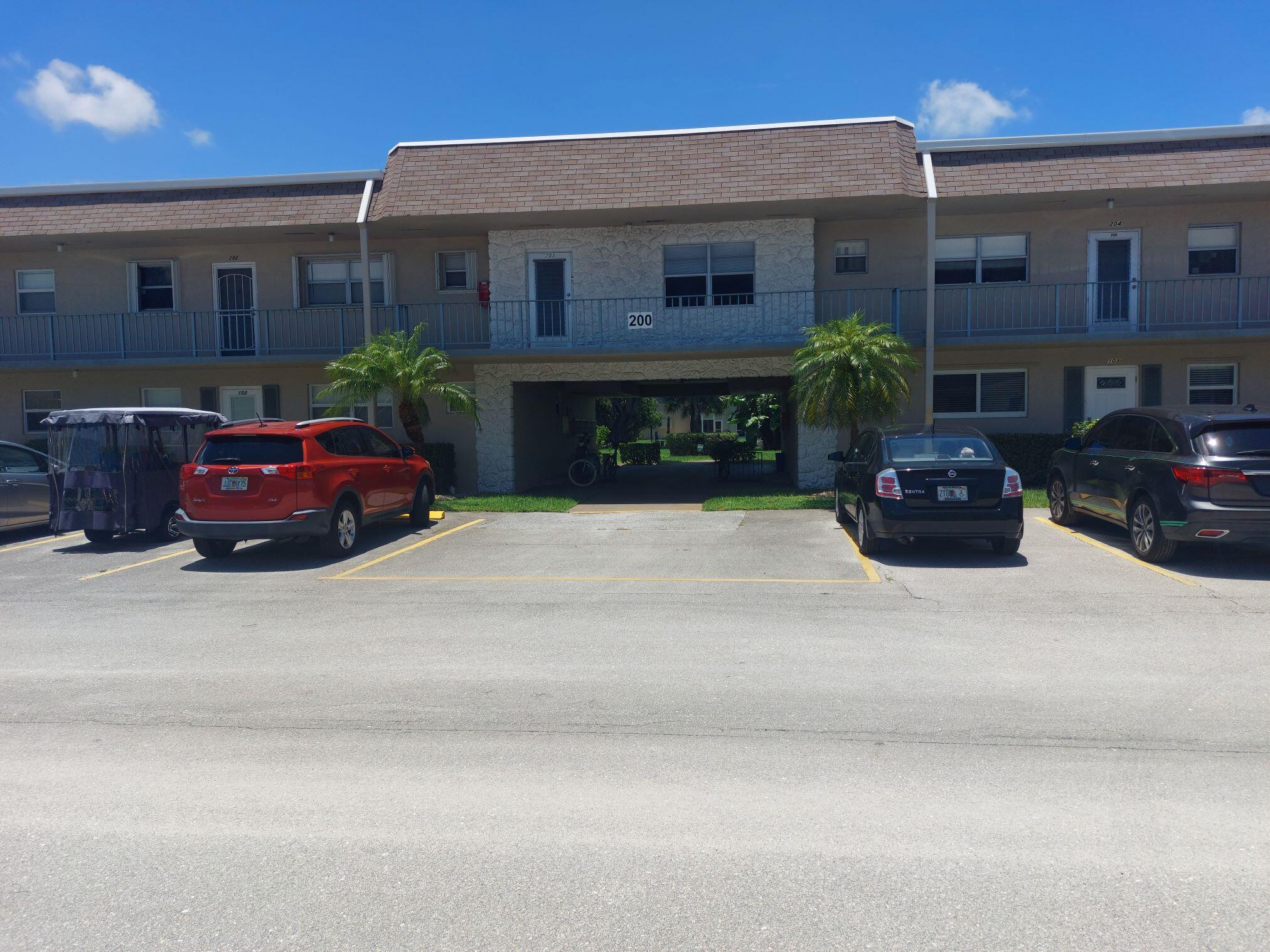 a car parked in front of a building