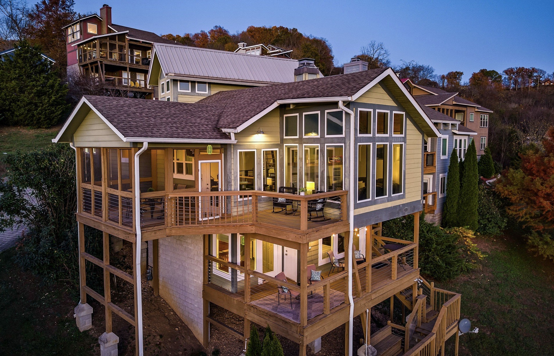 a front view of a house with a porch