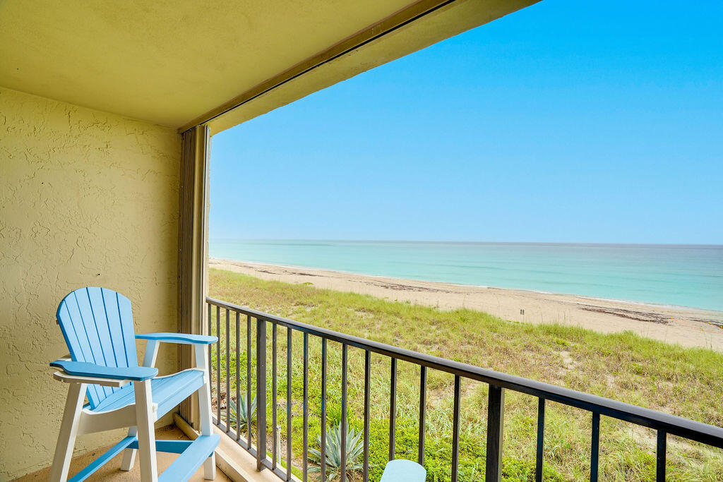 a view of balcony with chair