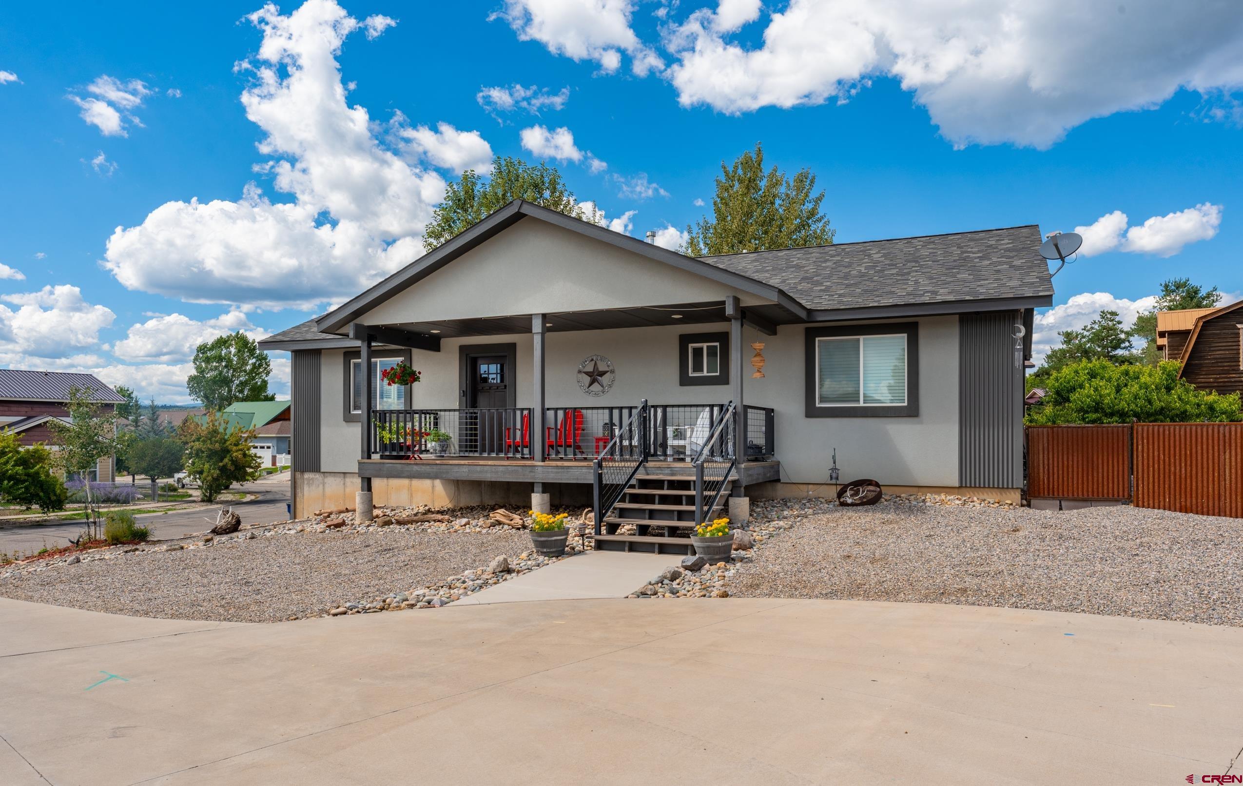 a view of a house with a patio