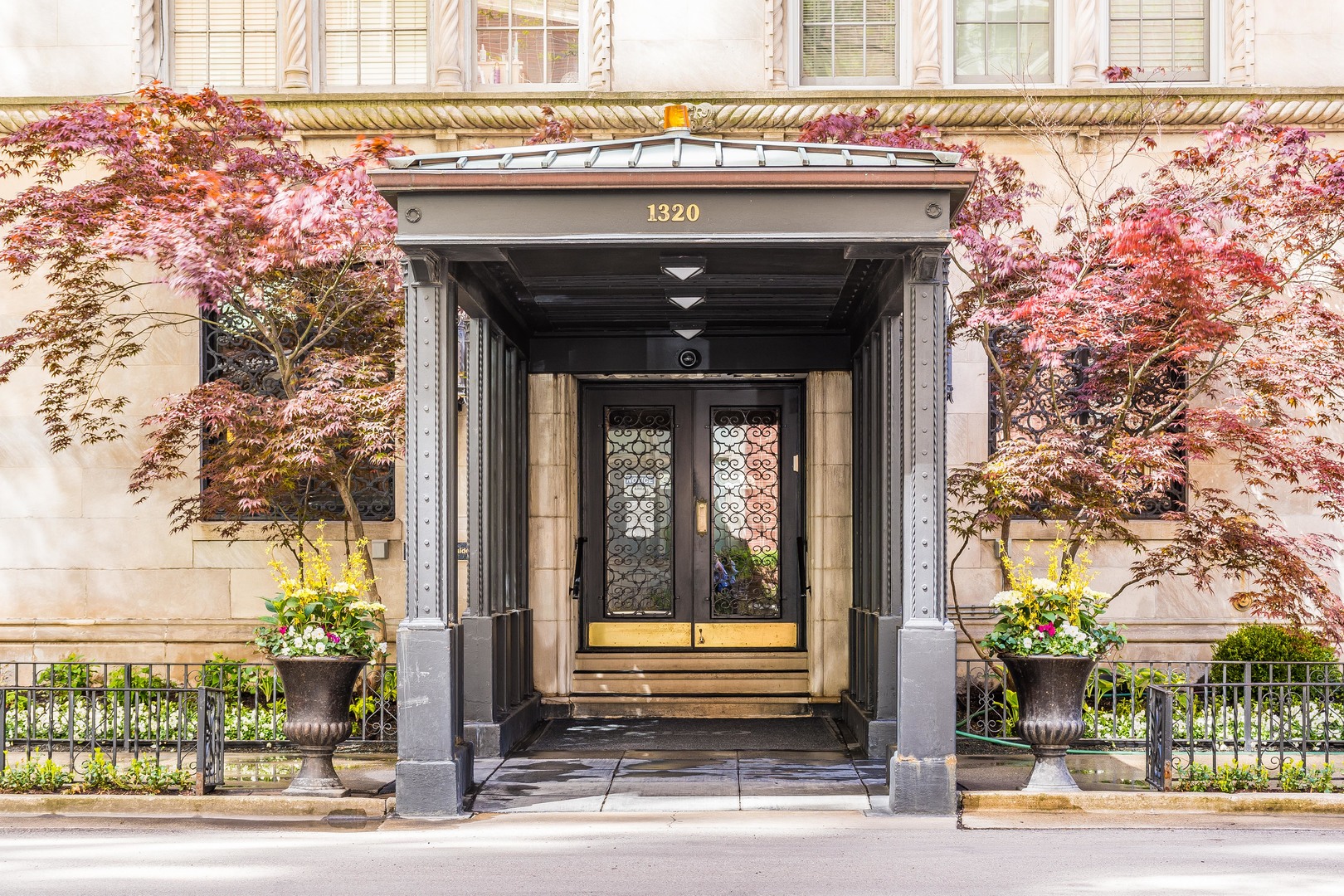 a view of a entryway door of the building