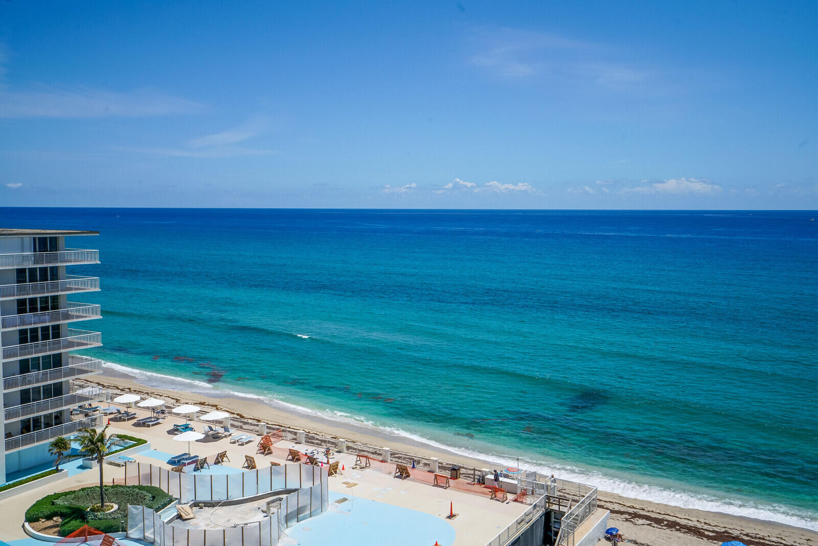 a view of an ocean from a balcony