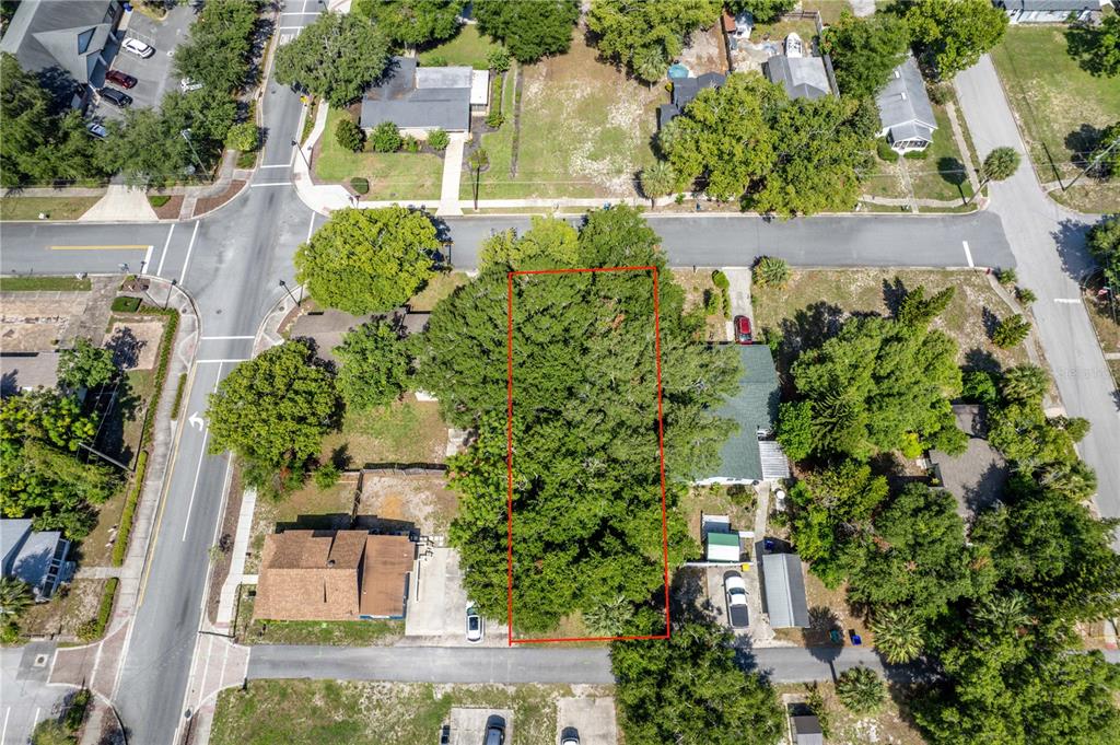 an aerial view of a house