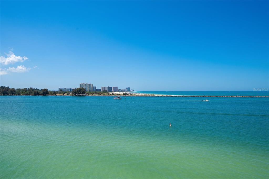 a view of an ocean and beach