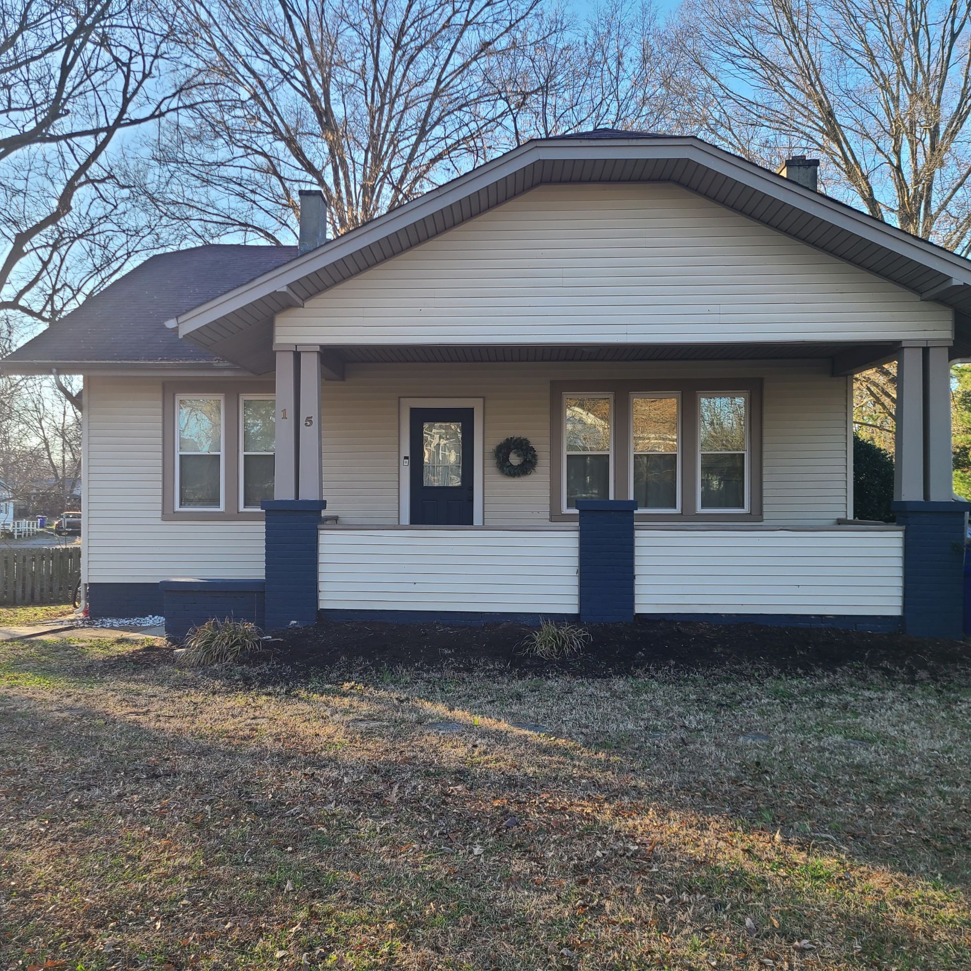 a front view of a house