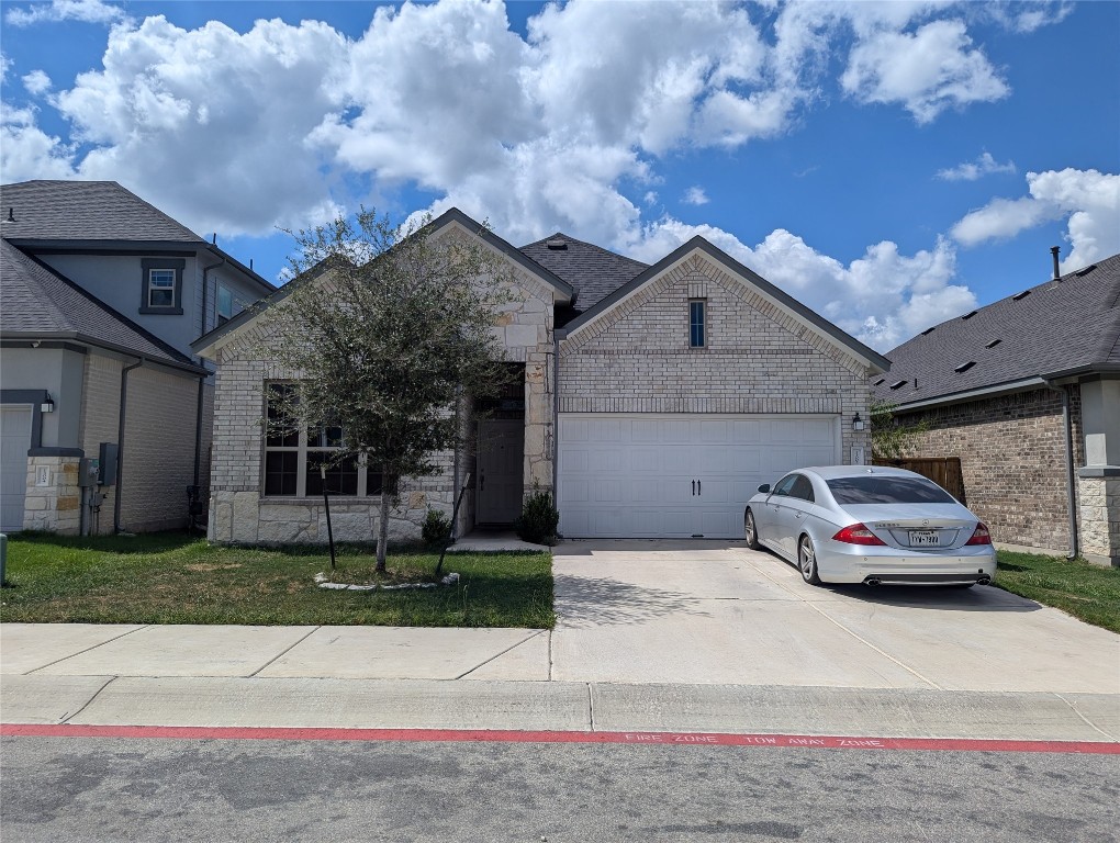 a car parked in front of a house