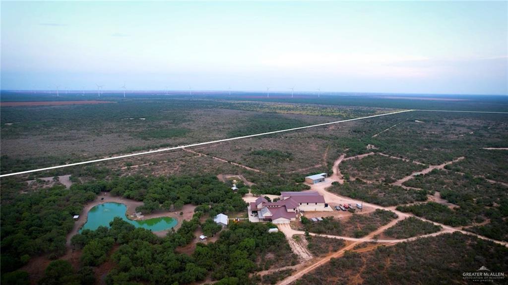 Bird's eye view featuring a water view and a rural view