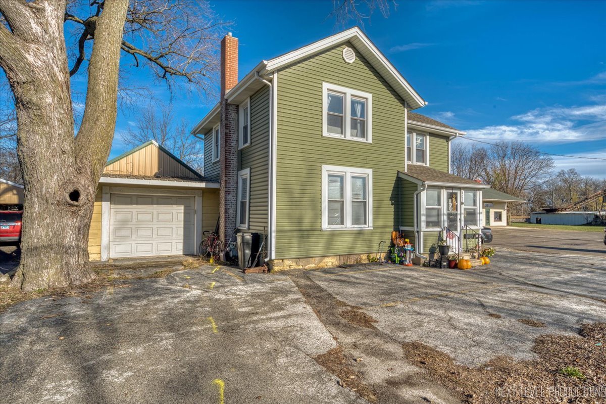 a view of a house with a patio