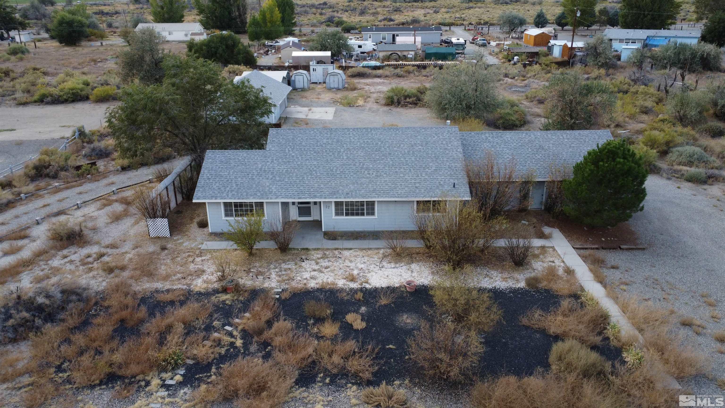 an aerial view of a house