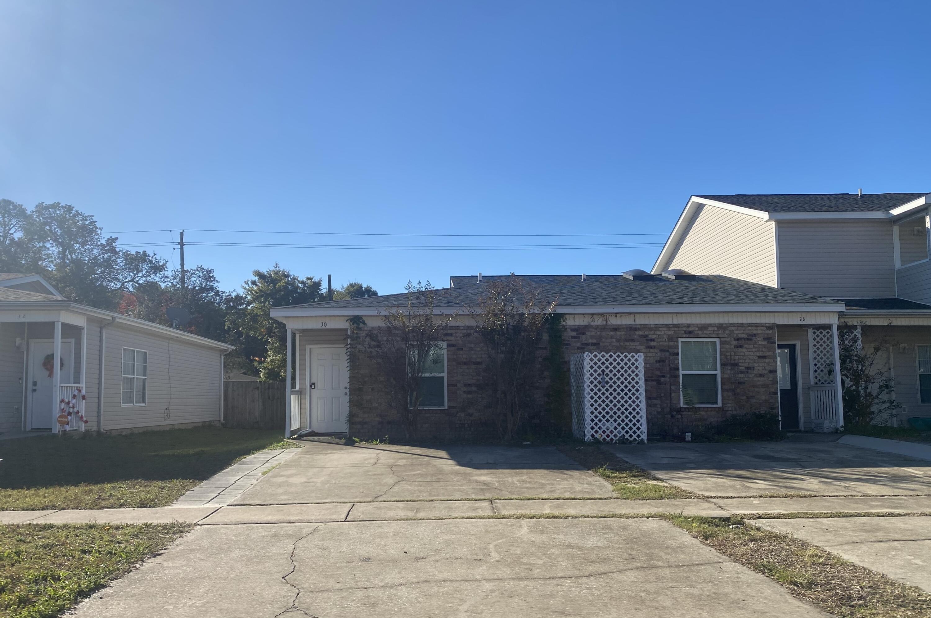 a view of a house with a space