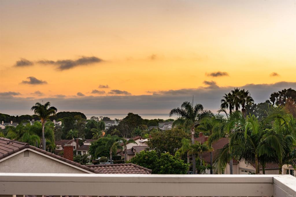 a view of a city from a balcony