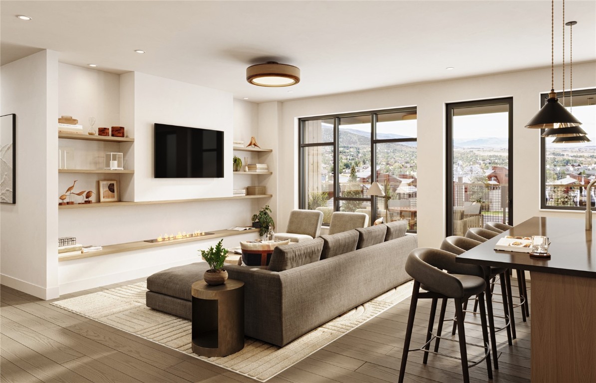 The Amble Sample Living Room Rendering