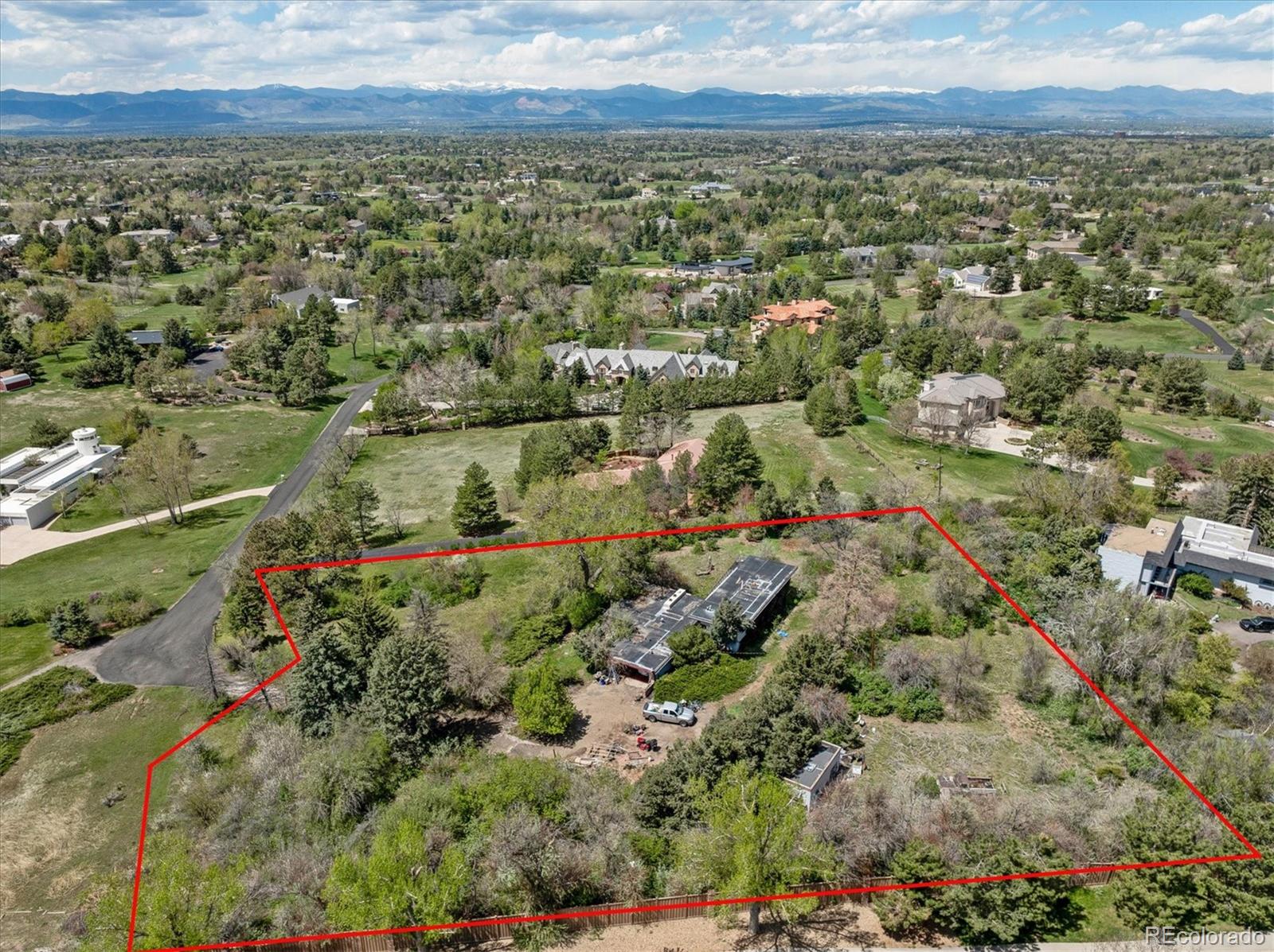 an aerial view of residential building with outdoor space