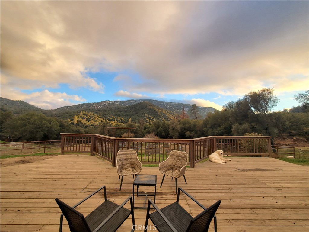 a view of a terrace with chairs