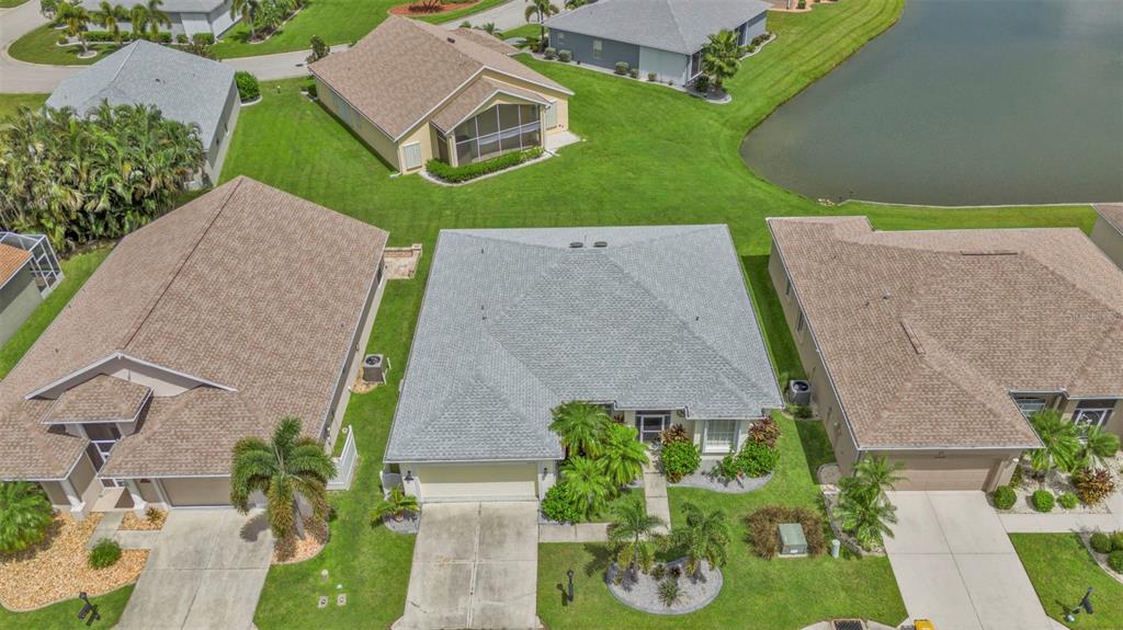 an aerial view of a house