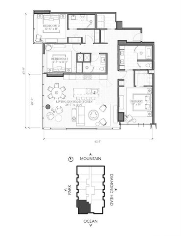 $14,000 | 1100 Ala Moana Boulevard, Unit 1401 | Kakaako