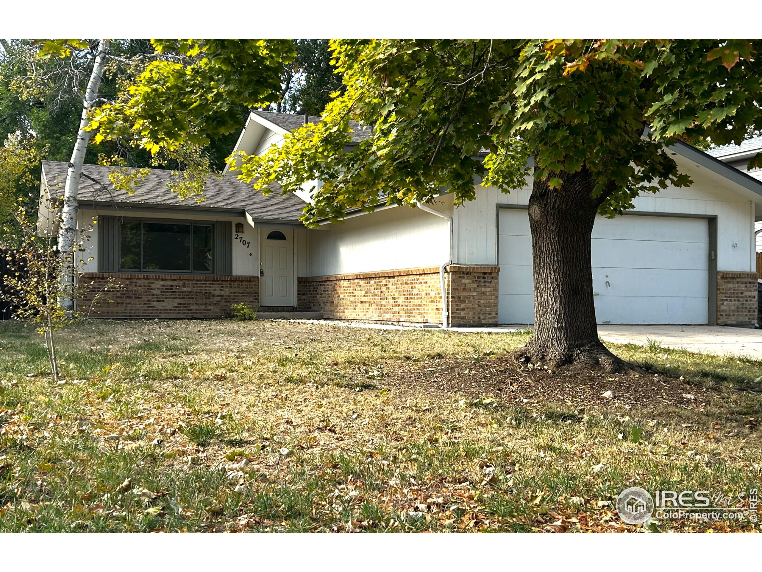 a view of a house with a large tree