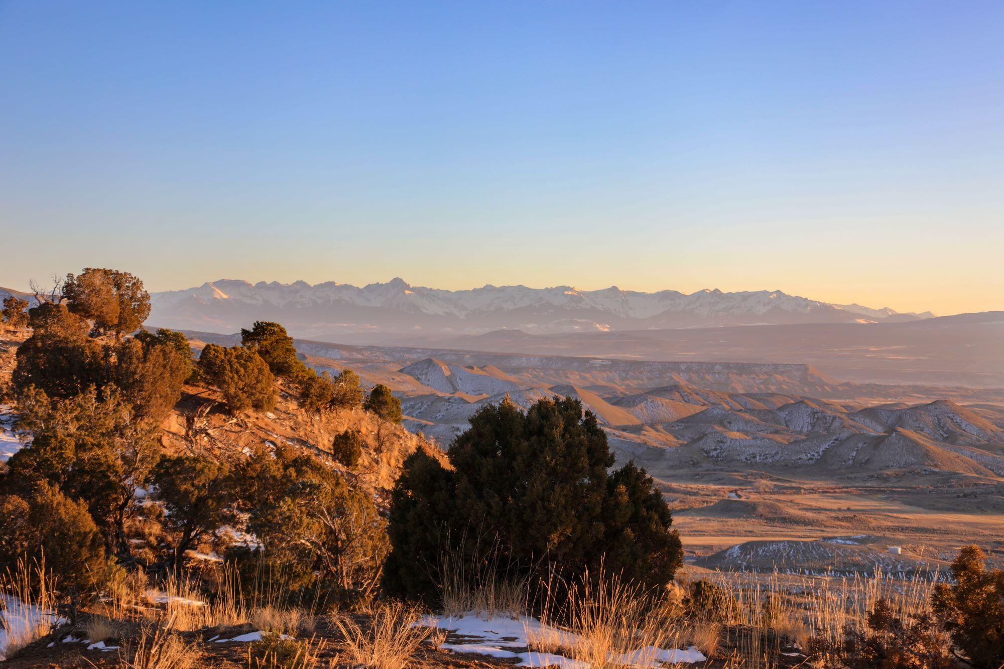 a view of city and mountain