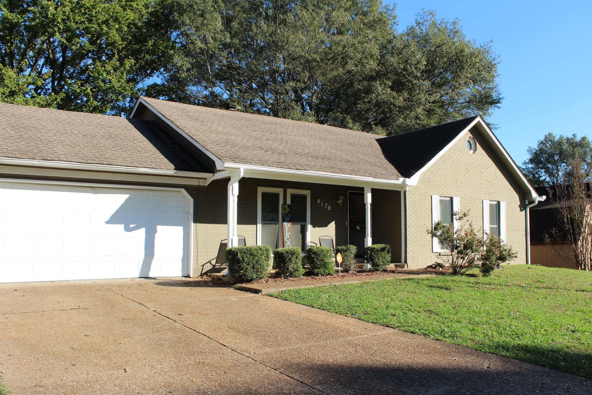 1 Year Home Warranty!  $2500 Flooring allowance! GREAT STARTER HOME! Ranch-style house with covered porch, a 2 CAR garage, and a front yard, shed, pool as is.