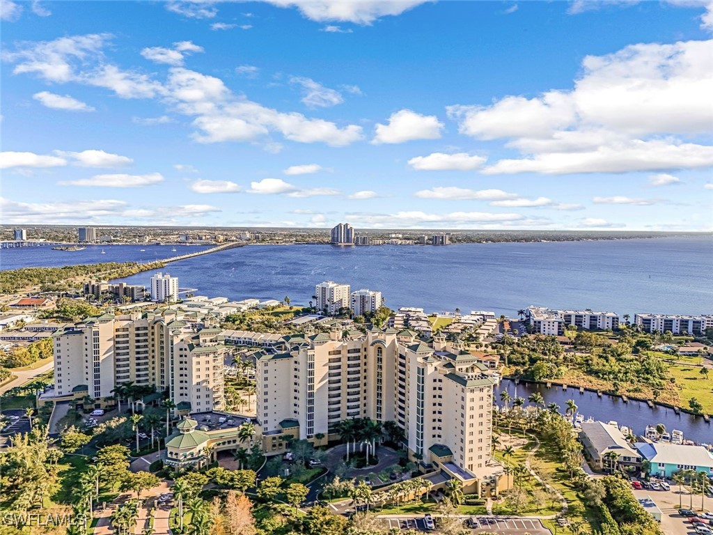 a view of a city with tall buildings