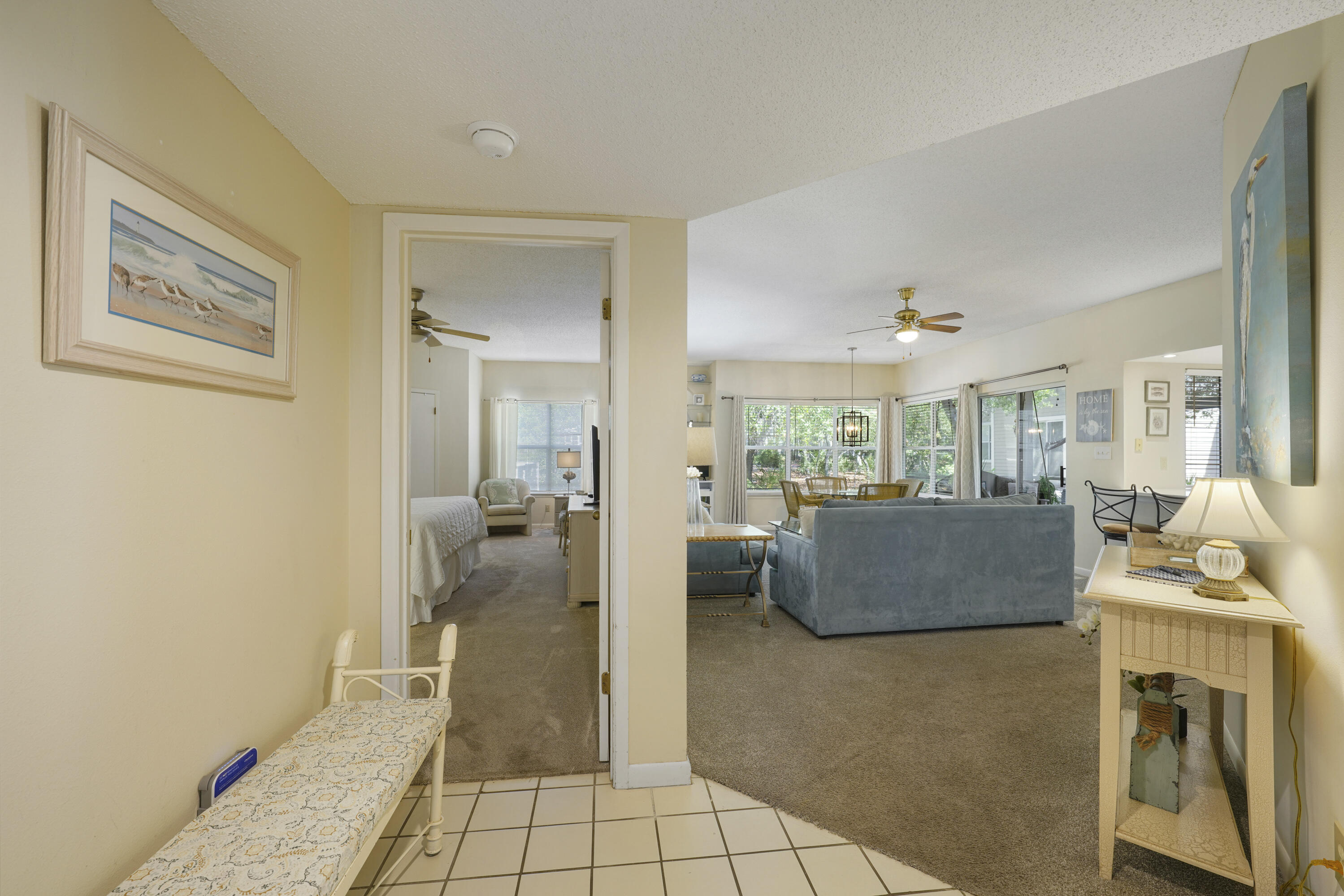 a living room with furniture and a couch