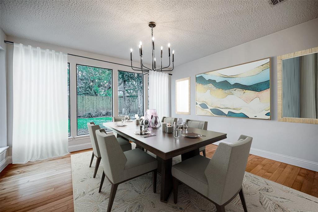 Virtually Staged Dining Rm - Beautiful Dining Space with exterior view.