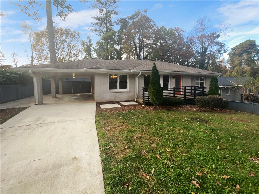 front view of a house with a yard