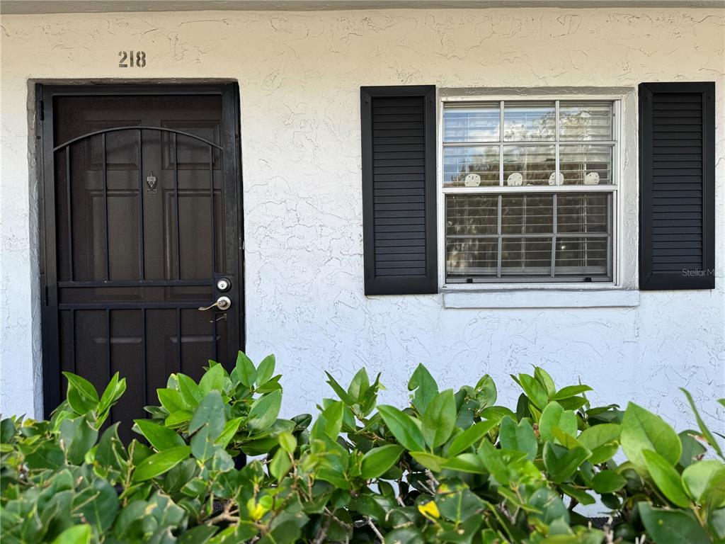 a house with a wooden door