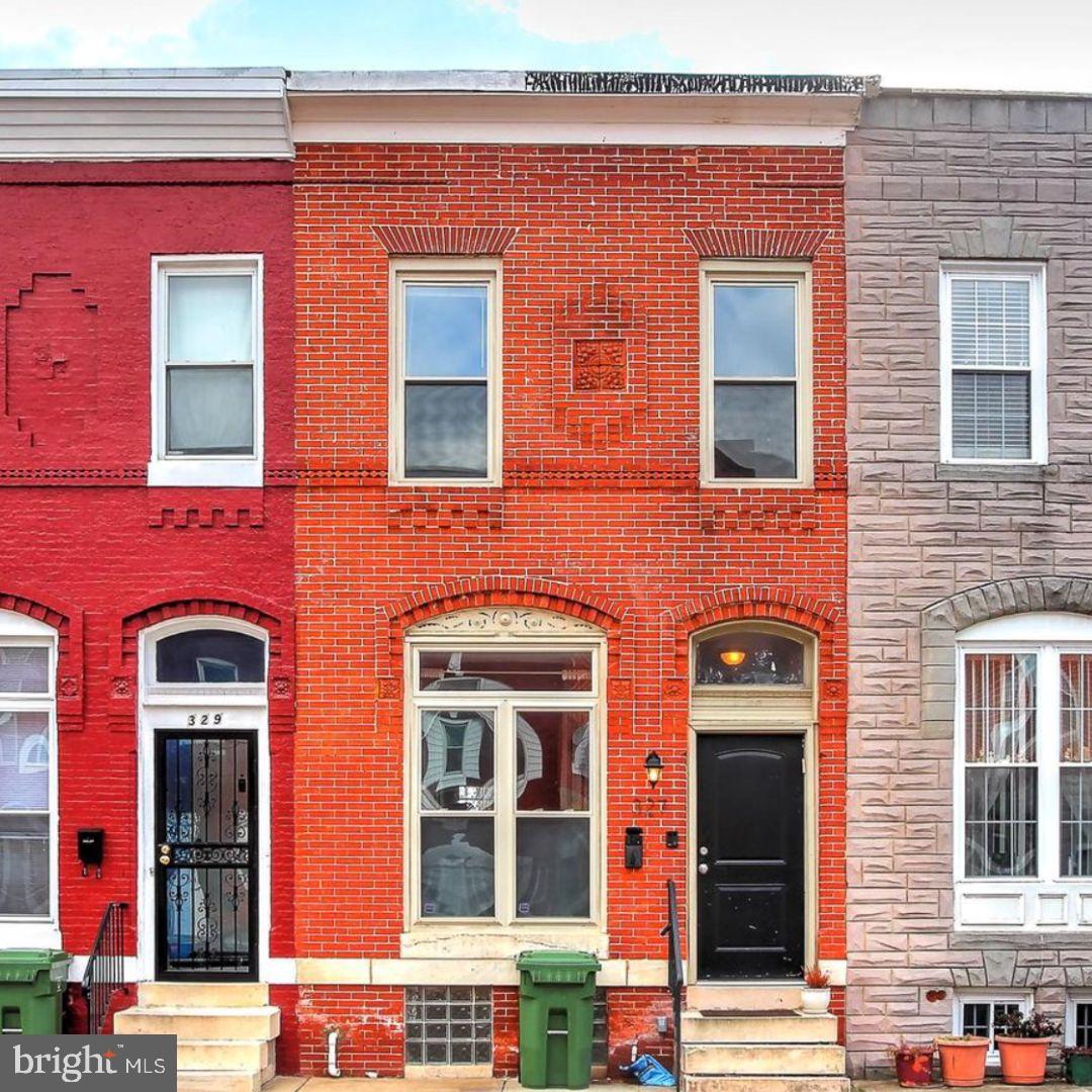 front view of a brick house