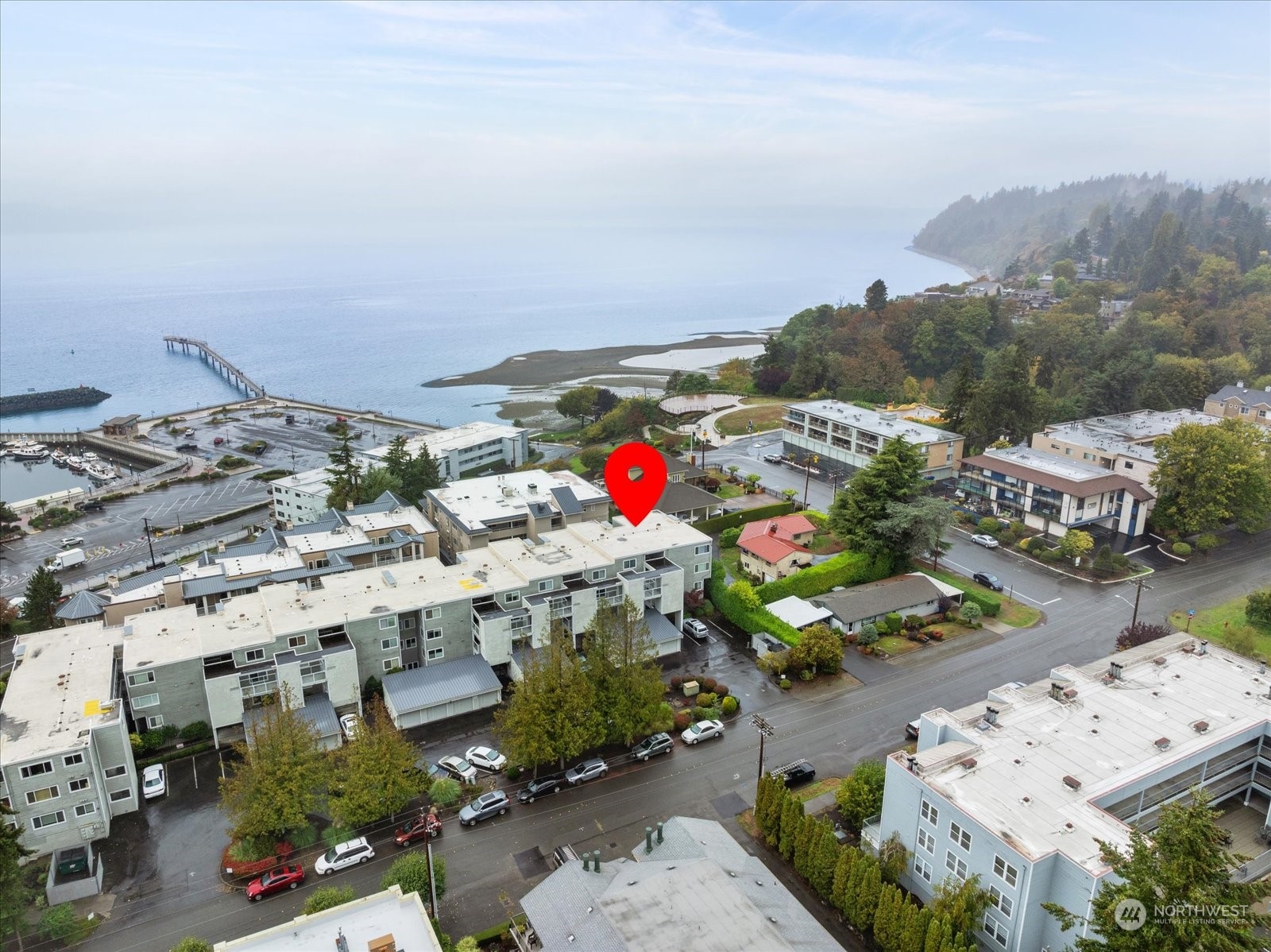 an aerial view of multiple house