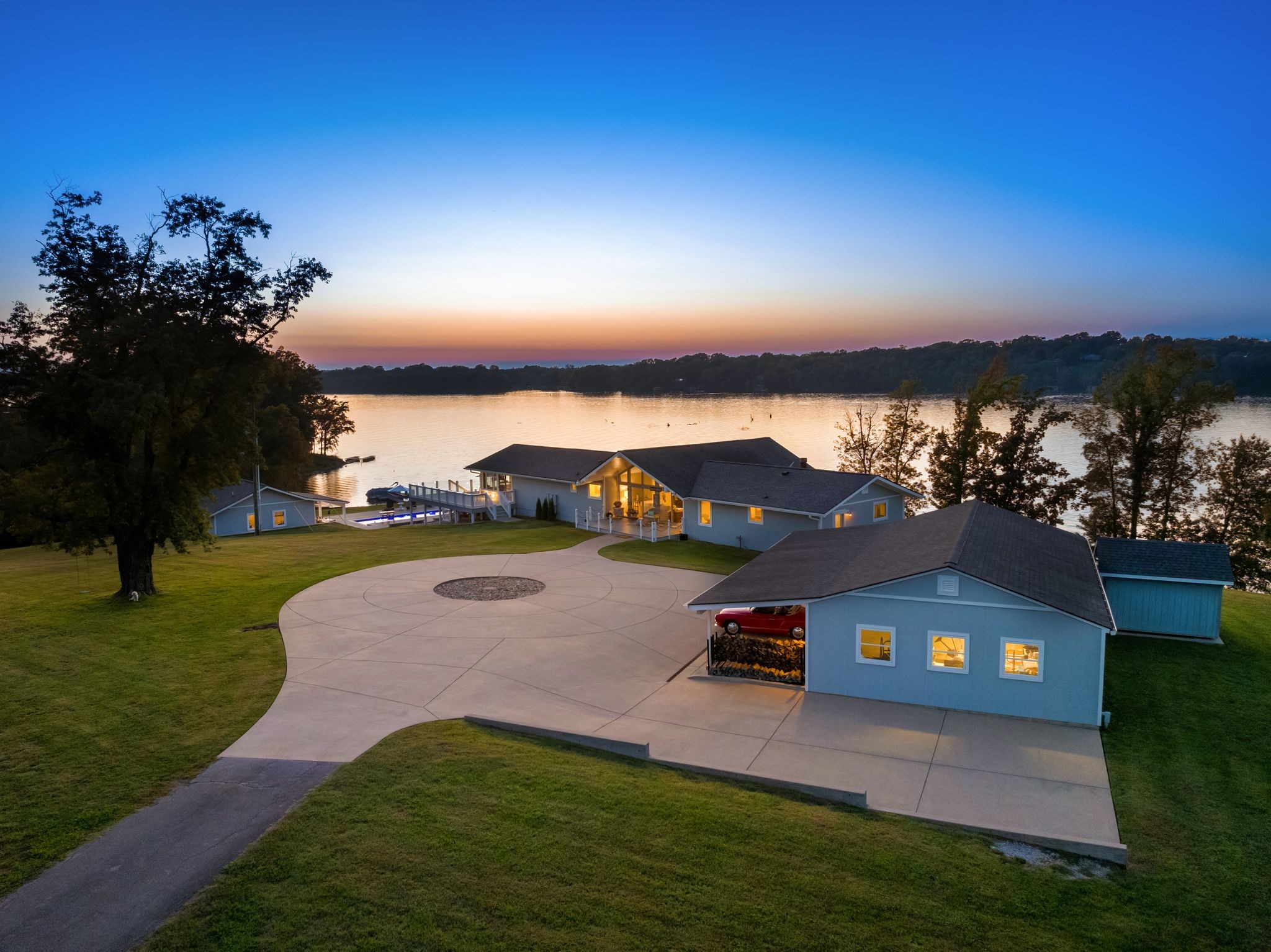 Escape to your private cove on Old Hickory Lake: this 12.22-acre estate has been wonderfully restored and meticulously maintained.