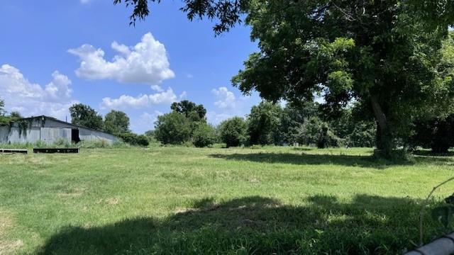 a view of field with trees in the background