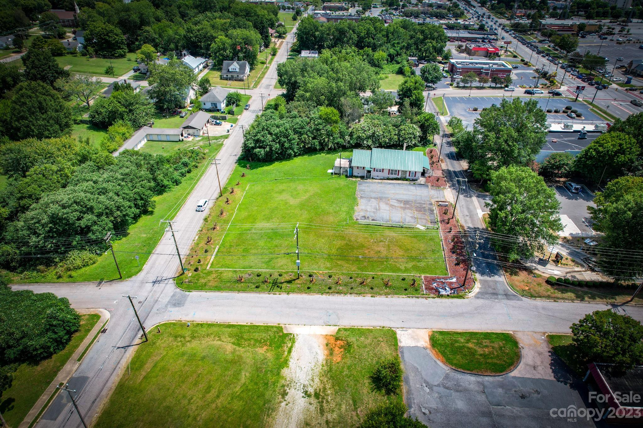 an aerial view of garden