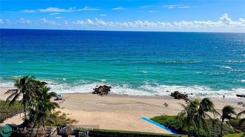 a view of an ocean and beach