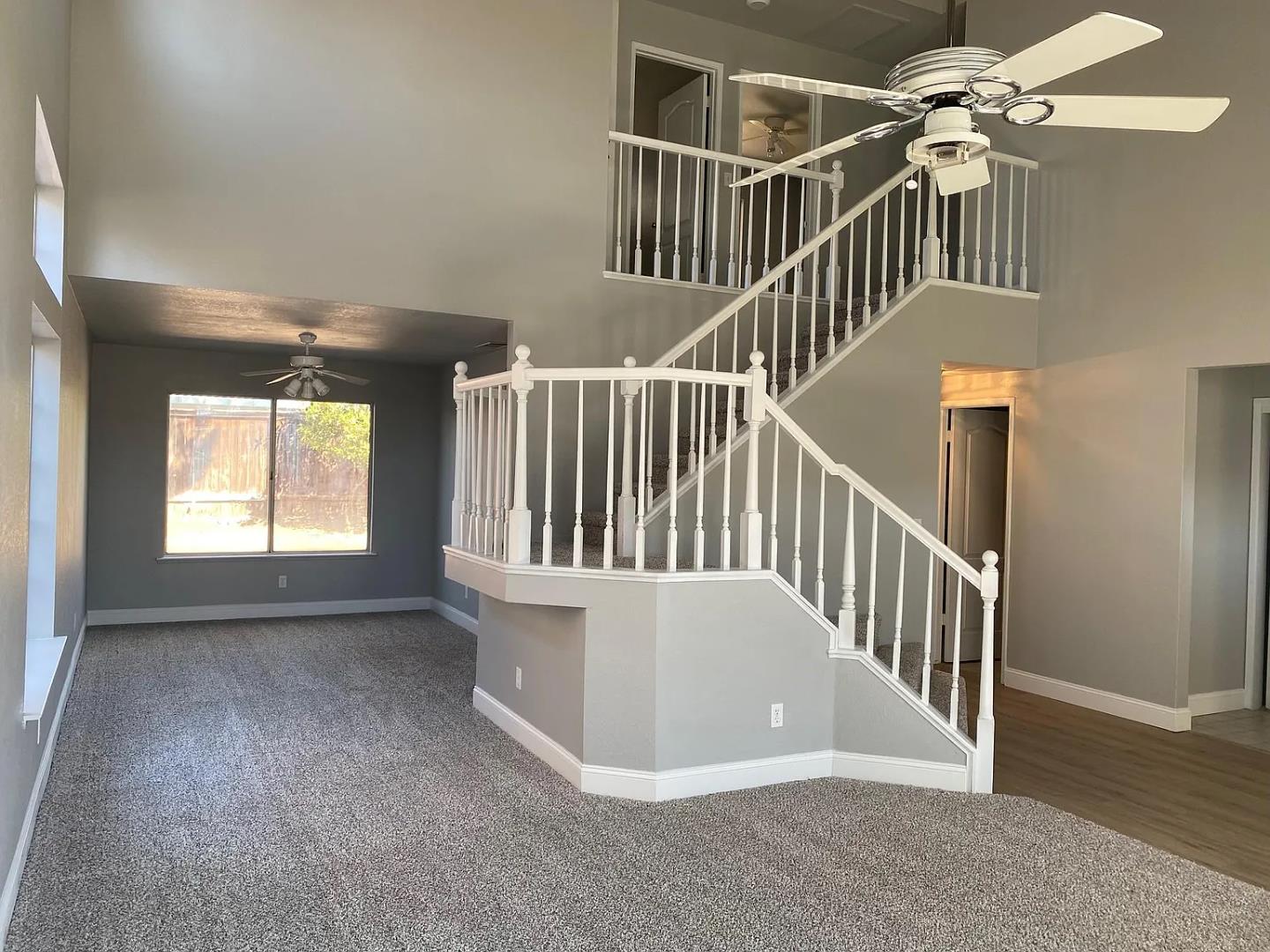 a view interior of a house with deck and door