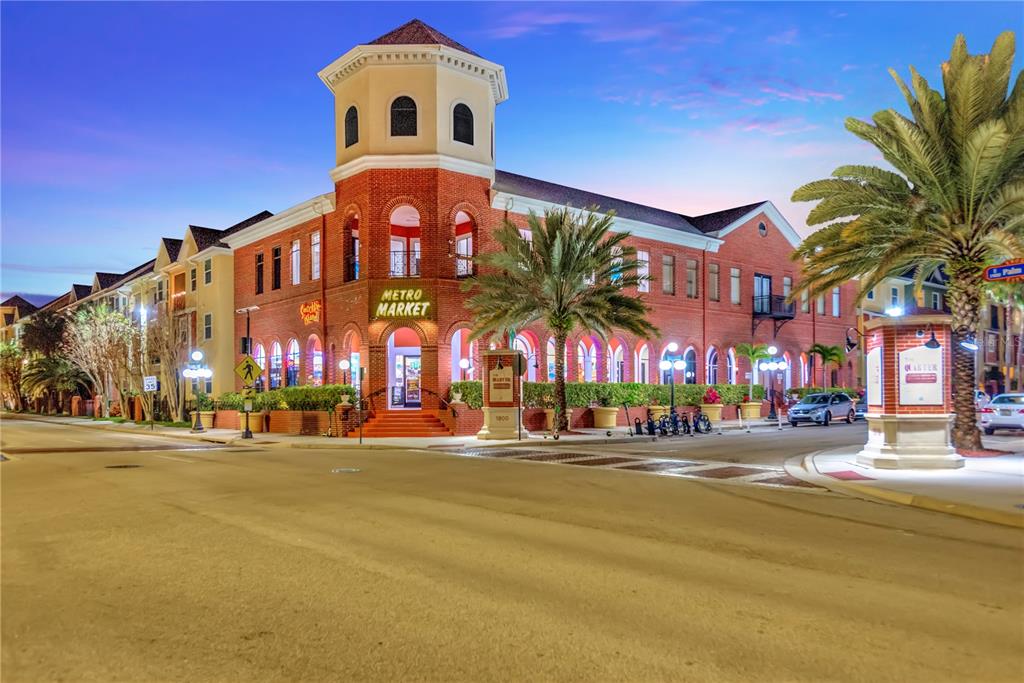 a front view of a building with street view