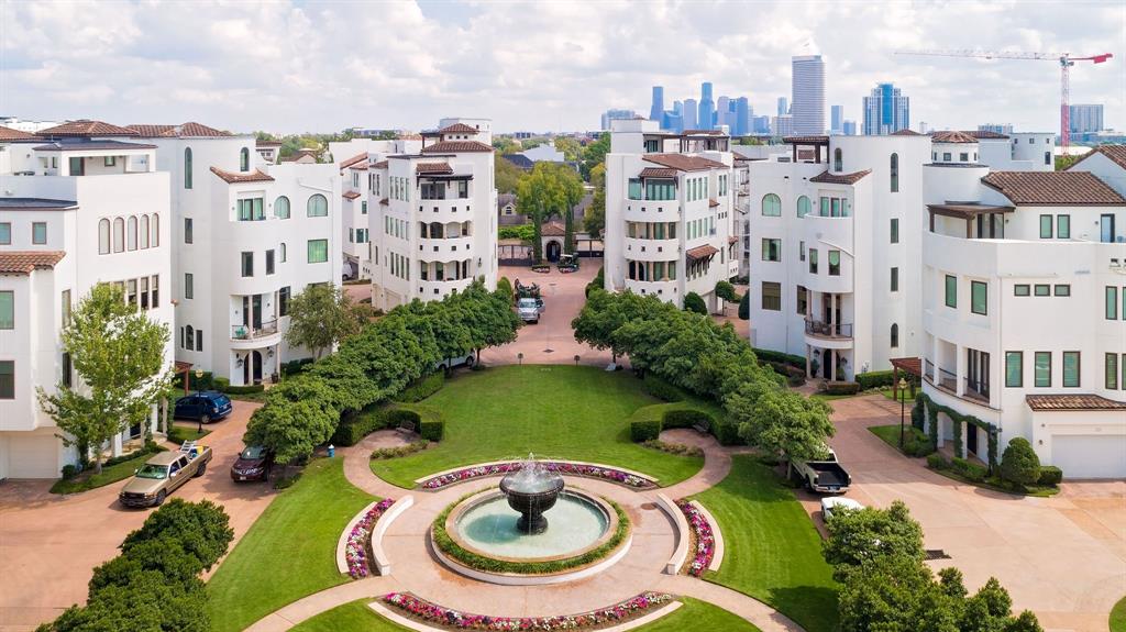 a aerial view of residential building and outdoor space