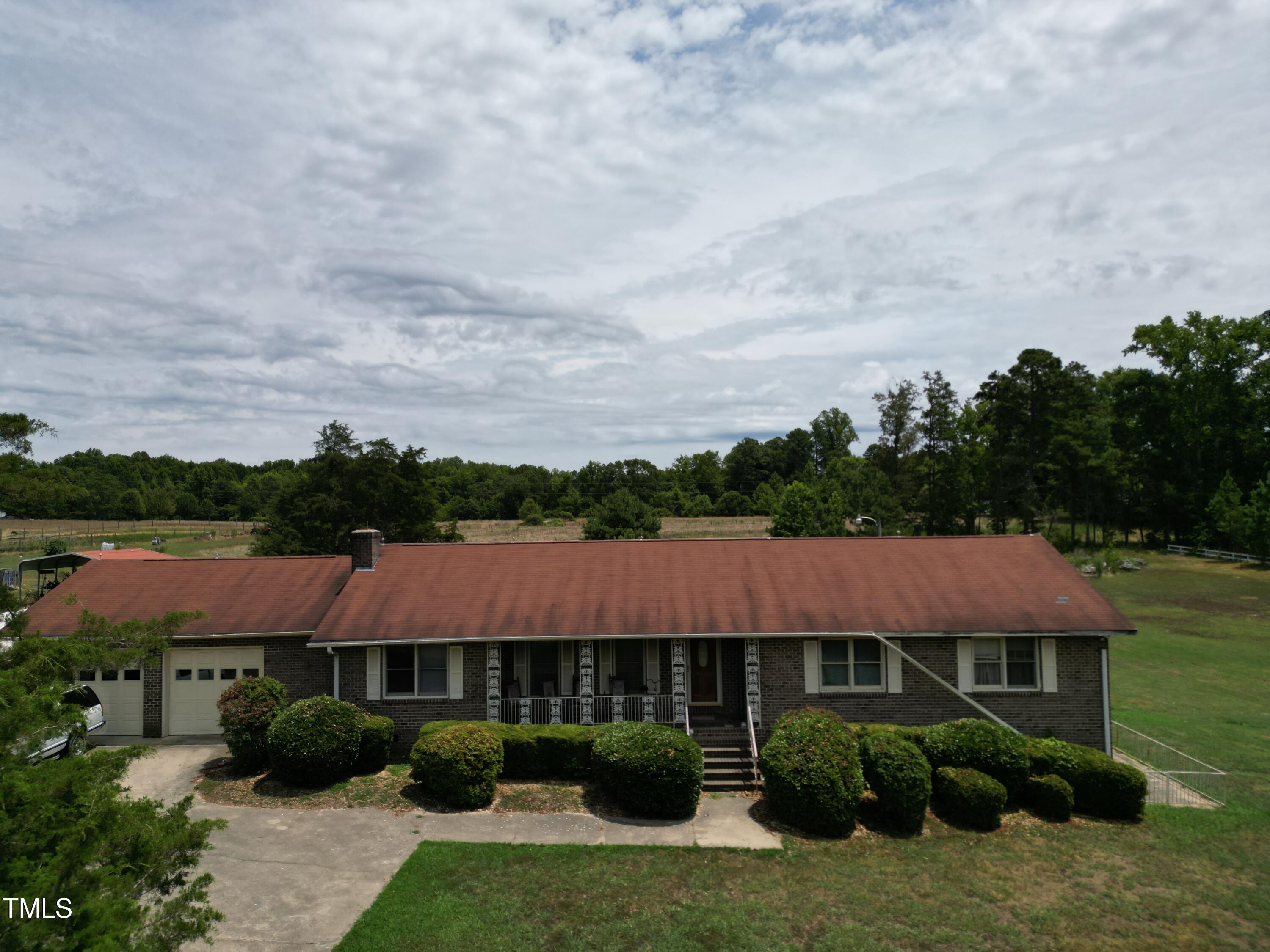 an aerial view of a house