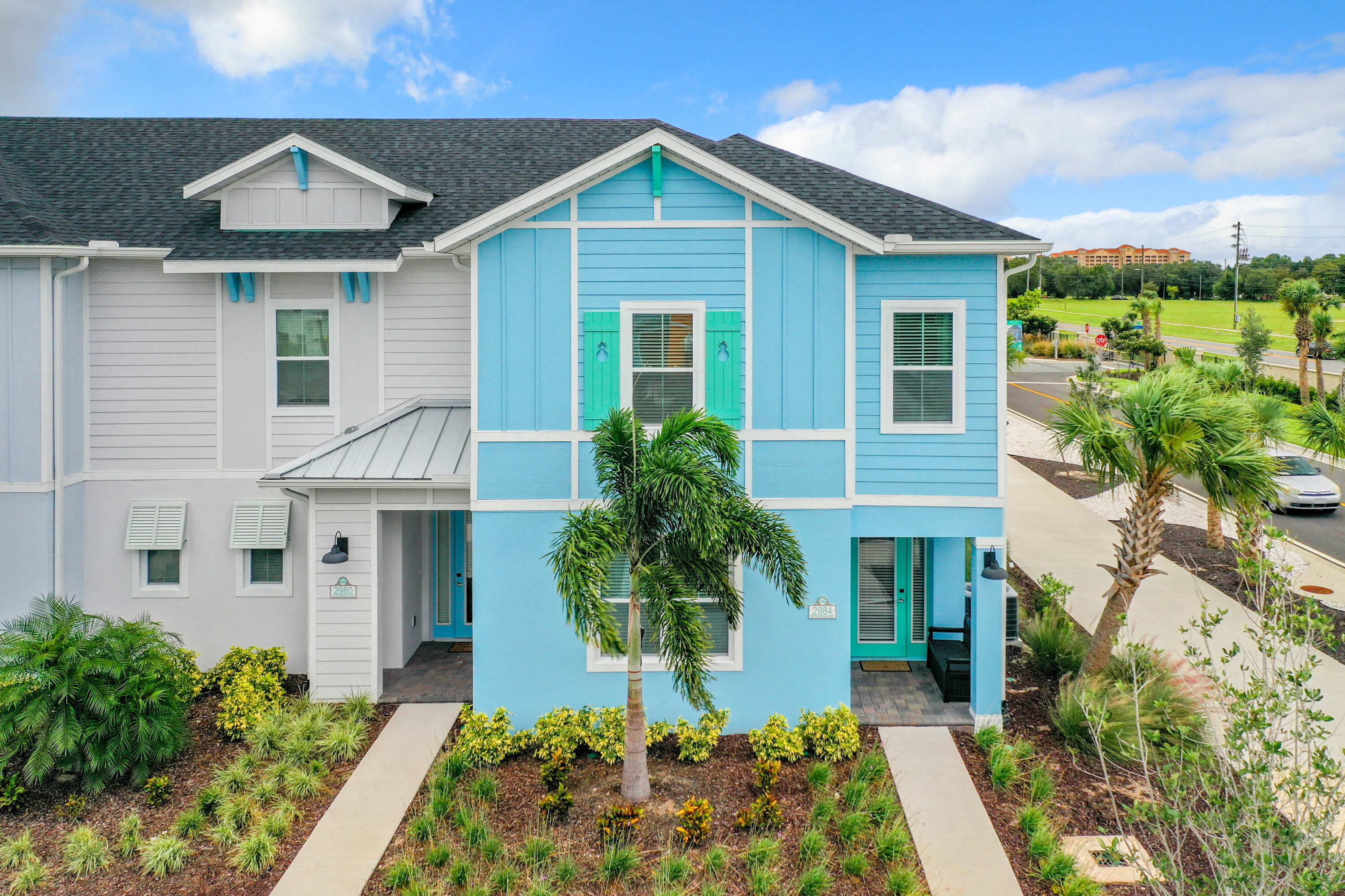 front view of a house with a yard