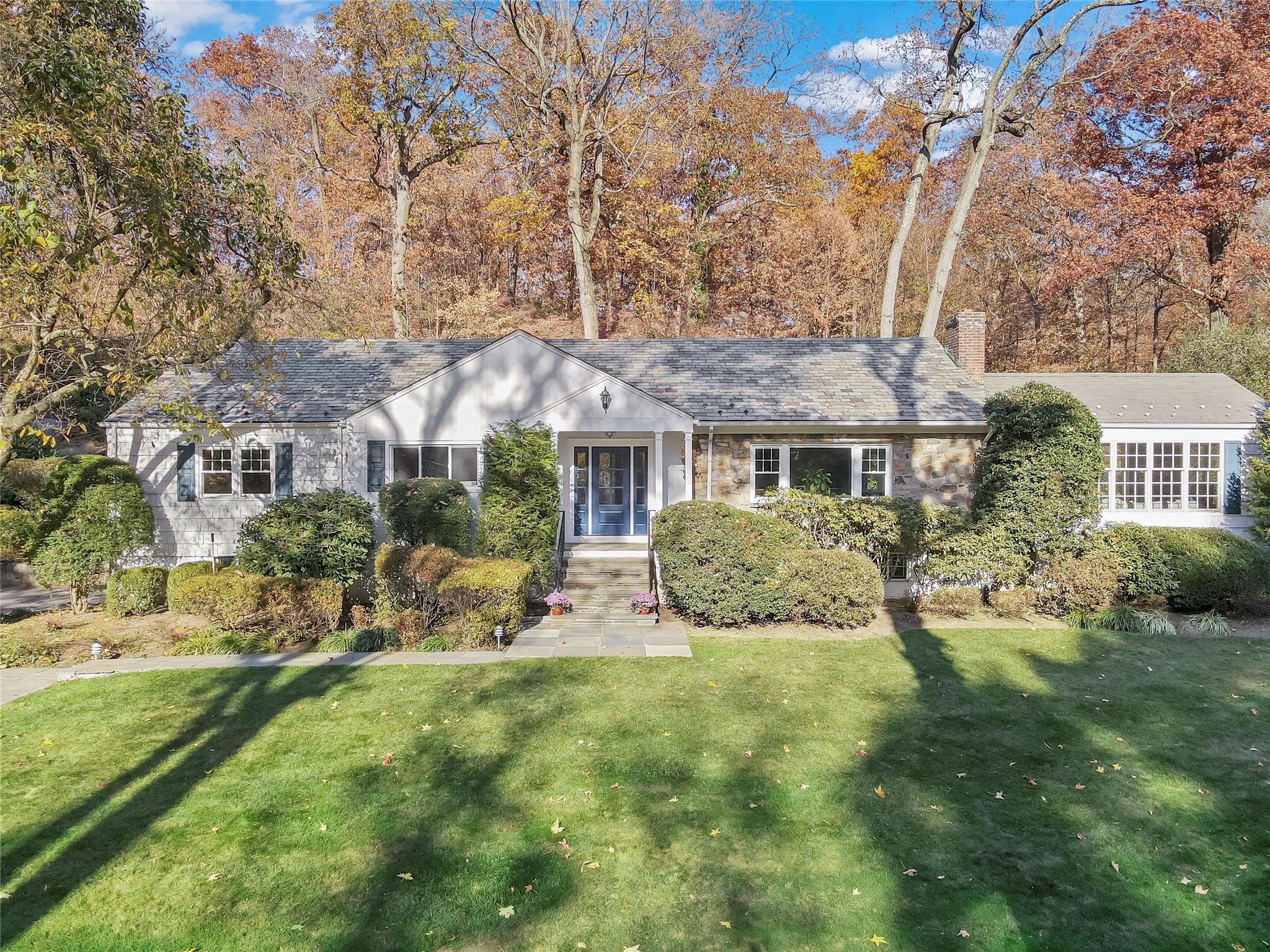 Single story home featuring a front yard