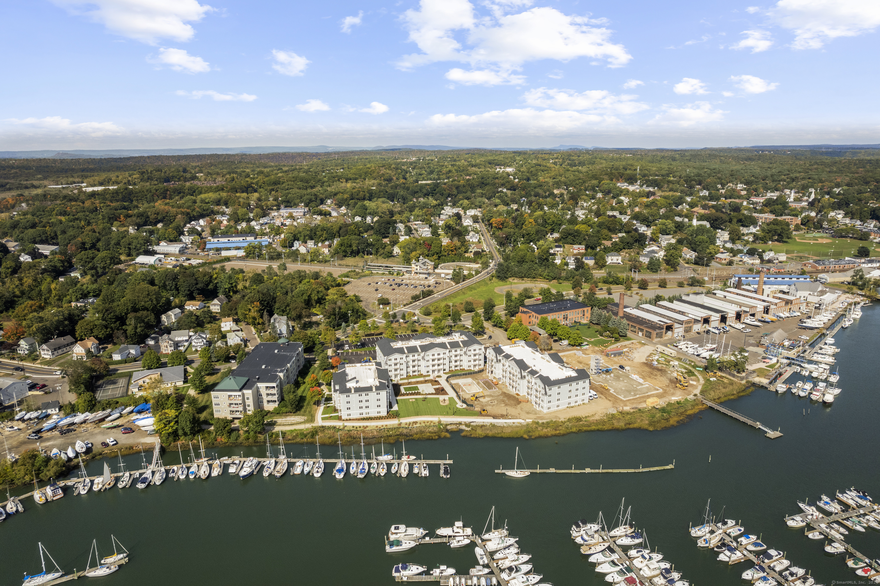 an aerial view of residential building with outdoor space