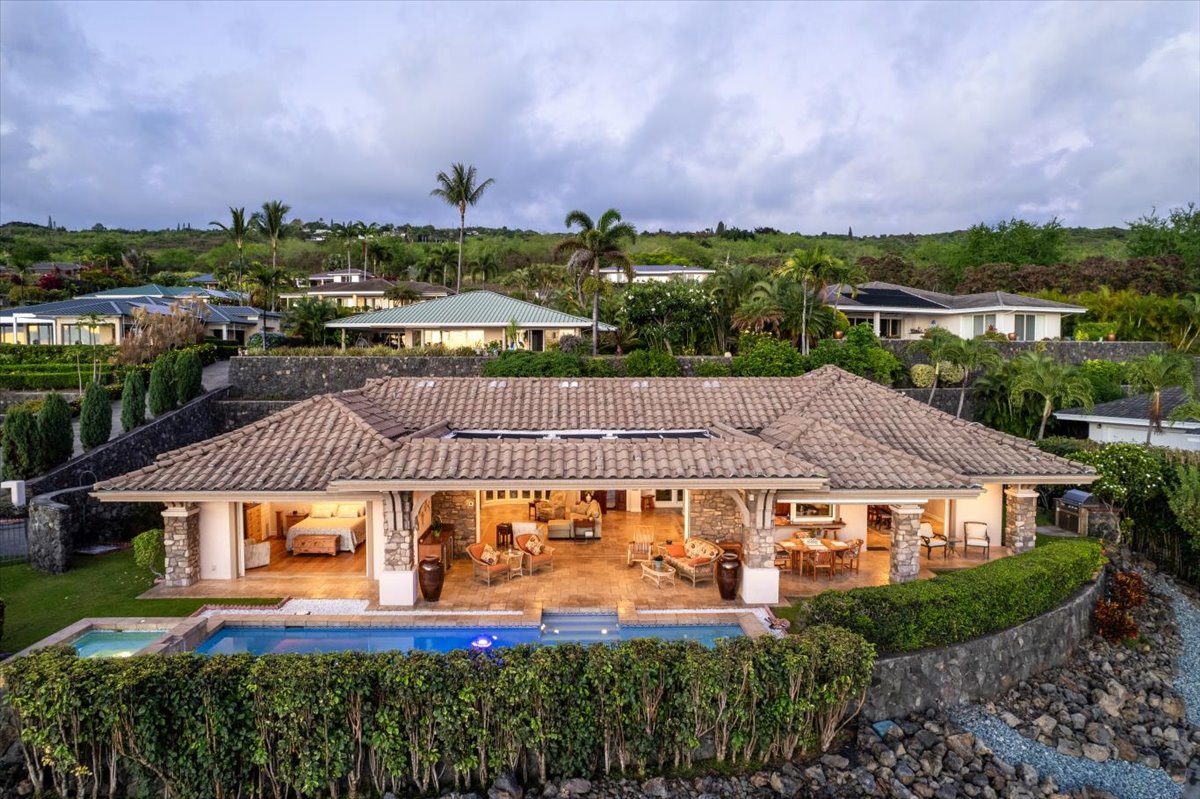 an aerial view of a house