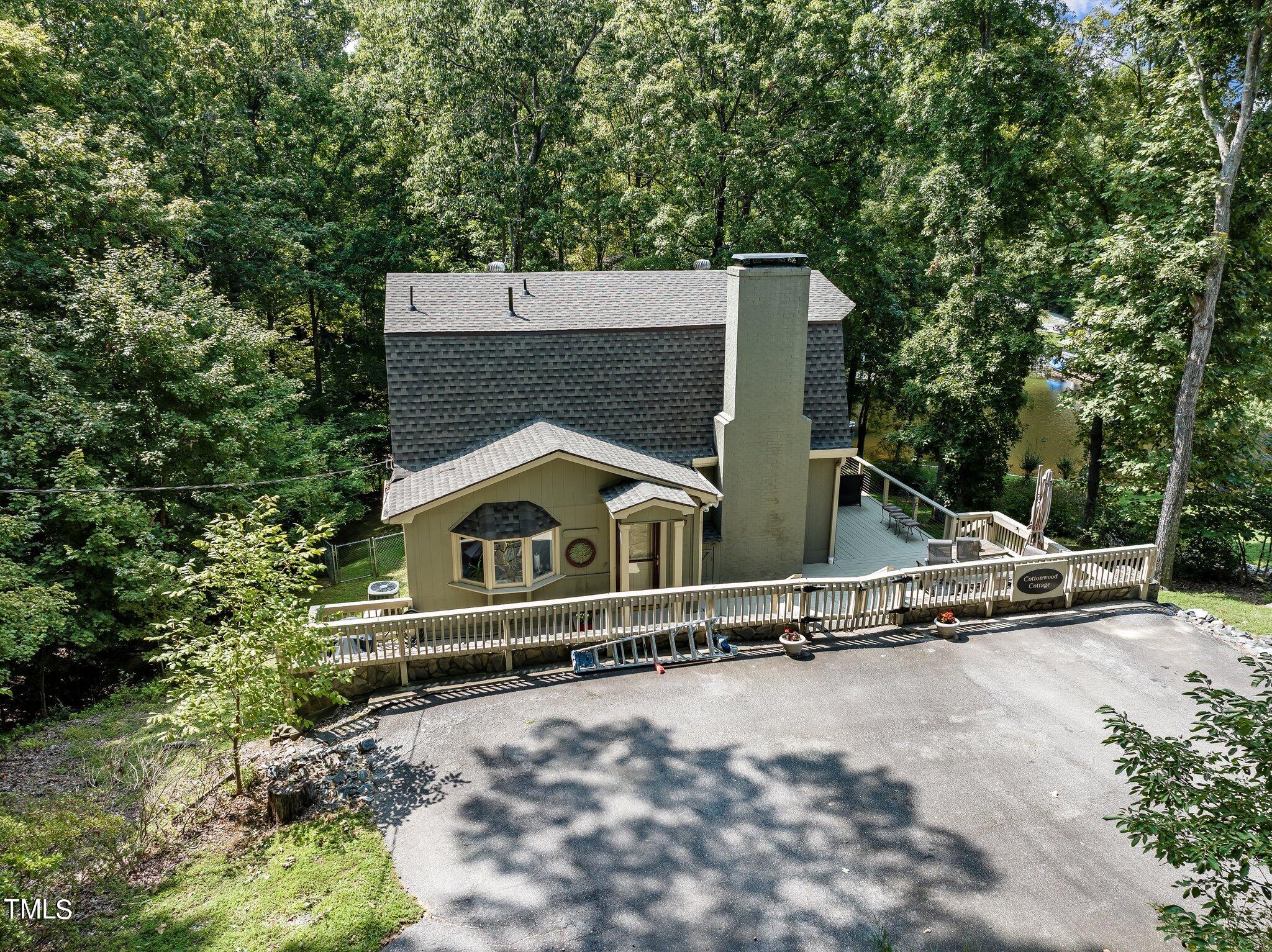 an aerial view of a house