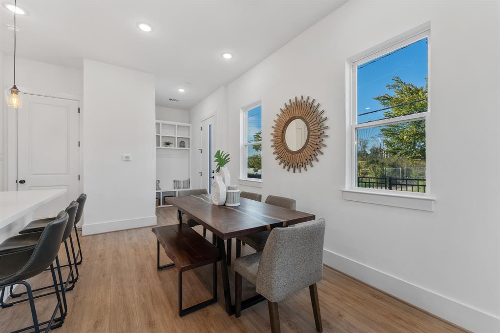 a view of a dining room and livingroom