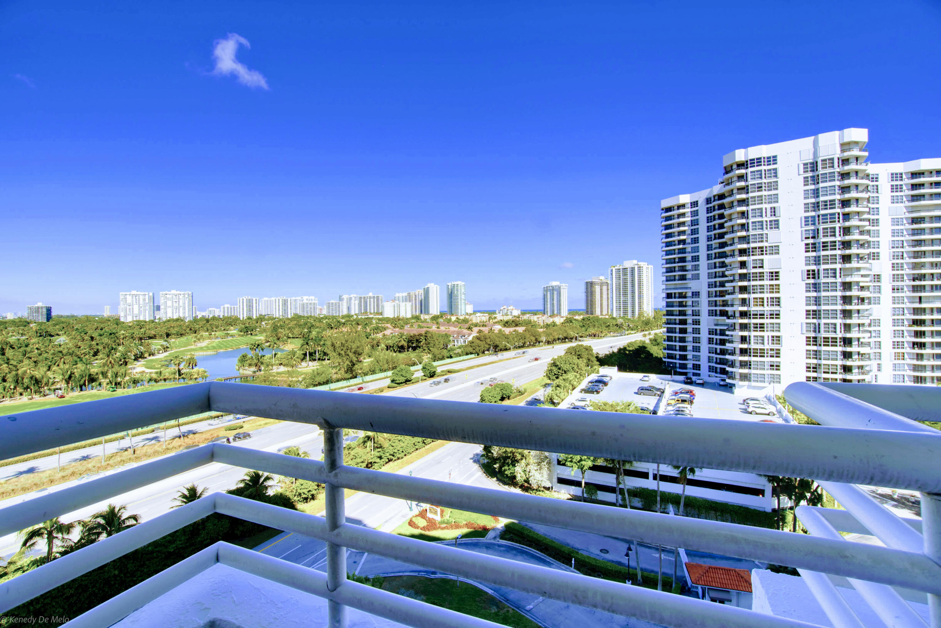 a view of city from balcony